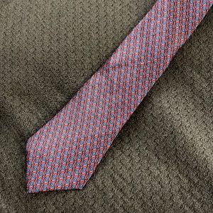 Arnie Men’s 100% Silk Tie Red Blue OC7